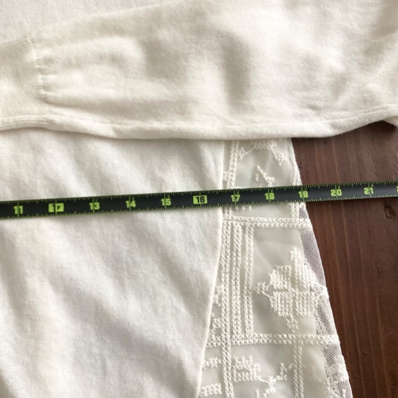 Anthropologie Ivory Mixed Media Lace Knit Boho Top NWT Size Large - Picture 6 of 11